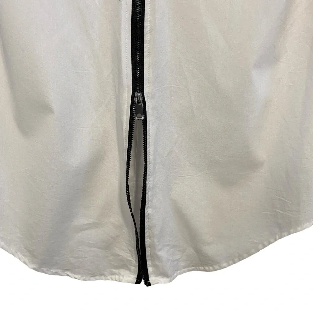 Edit by Jeanne Beker - White long Line Shirt/Black Zip Detail -S -China - Picture 8 of 15